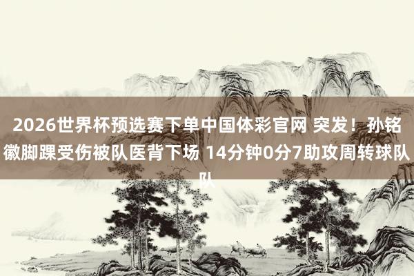 2026世界杯预选赛下单中国体彩官网 突发!孙铭徽脚踝受伤被队医背下场 14分钟0分7助攻周转球队