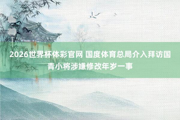 2026世界杯体彩官网 国度体育总局介入拜访国青小将涉嫌修改年岁一事