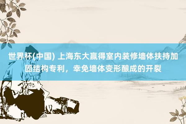 世界杯(中国) 上海东大赢得室内装修墙体扶持加固结构专利,幸免墙体变形酿成的开裂