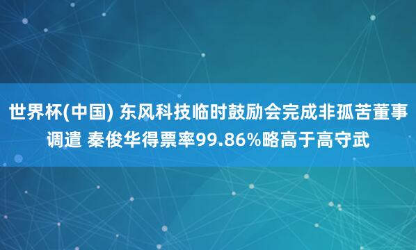 世界杯(中国) 东风科技临时鼓励会完成非孤苦董事调遣 秦俊华得票率99.86%略高于高守武