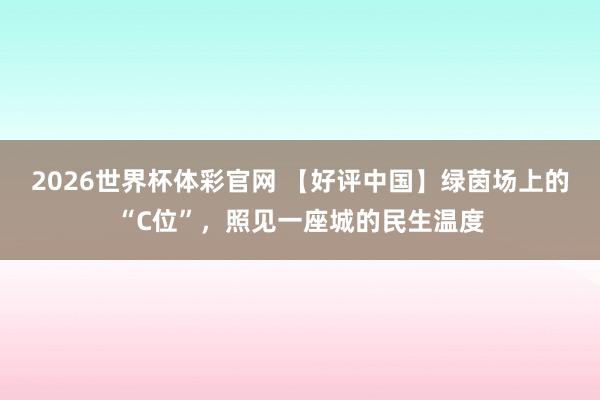 2026世界杯体彩官网 【好评中国】绿茵场上的“C位”,照见一座城的民生温度