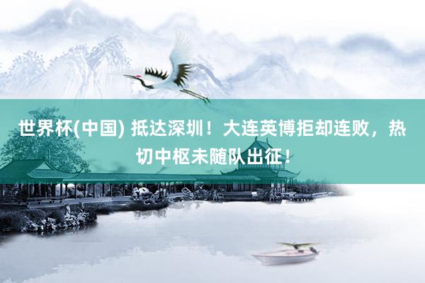 世界杯(中国) 抵达深圳!大连英博拒却连败,热切中枢未随队出征!