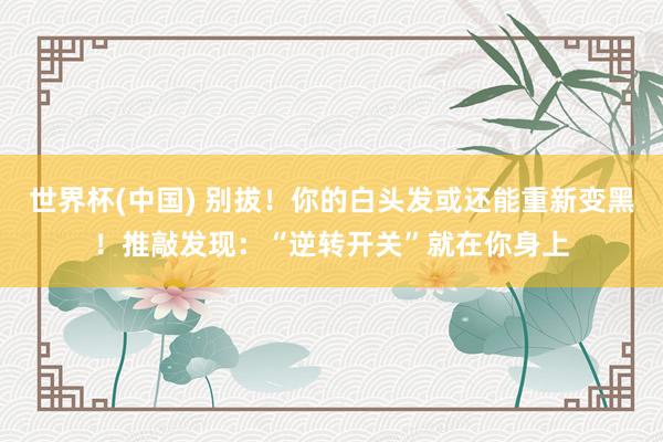 世界杯(中国) 别拔!你的白头发或还能重新变黑!推敲发现:“逆转开关”就在你身上