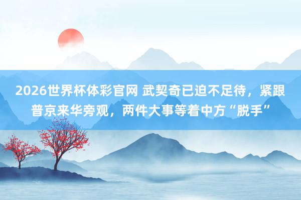 2026世界杯体彩官网 武契奇已迫不足待,紧跟普京来华旁观,两件大事等着中方“脱手”