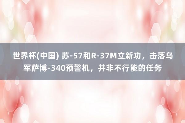 世界杯(中国) 苏-57和R-37M立新功,击落乌军萨博-340预警机,并非不行能的任务