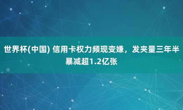世界杯(中国) 信用卡权力频现变嫌,发夹量三年半暴减超1.2亿张