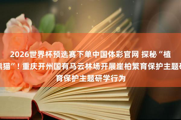 2026世界杯预选赛下单中国体彩官网 探秘“植物界大熊猫”! 重庆开州国有马云林场开展崖柏繁育保护主题研学行为
