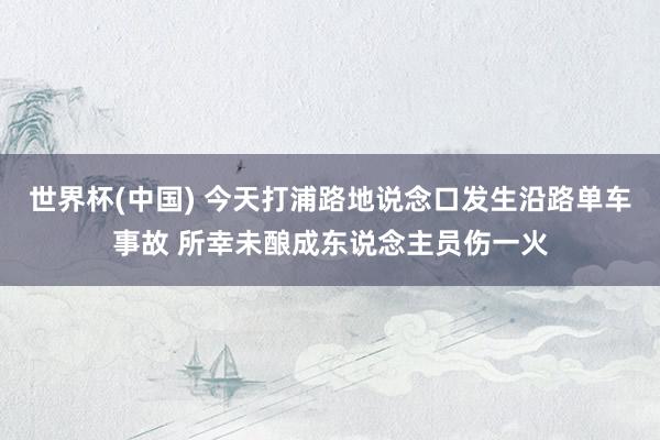 世界杯(中国) 今天打浦路地说念口发生沿路单车事故 所幸未酿成东说念主员伤一火