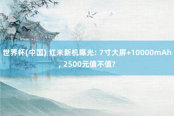 世界杯(中国) 红米新机曝光: 7寸大屏+10000mAh, 2500元值不值?