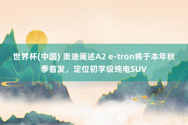 世界杯(中国) 奥迪阐述A2 e-tron将于本年秋季首发，定位初学级纯电SUV