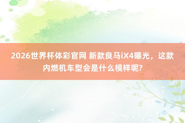 2026世界杯体彩官网 新款良马iX4曝光,这款内燃机车型会是什么模样呢?