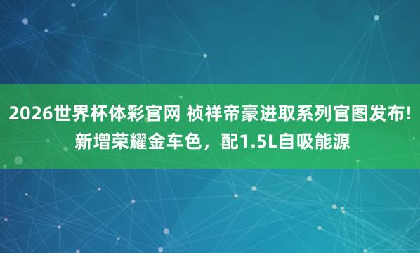 2026世界杯体彩官网 祯祥帝豪进取系列官图发布! 新增荣耀金车色,配1.5L自吸能源