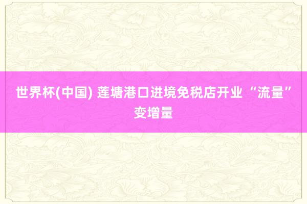 世界杯(中国) 莲塘港口进境免税店开业 “流量”变增量