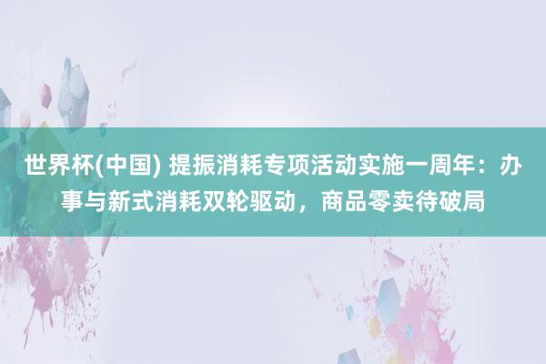 世界杯(中国) 提振消耗专项活动实施一周年:办事与新式消耗双轮驱动,商品零卖待破局