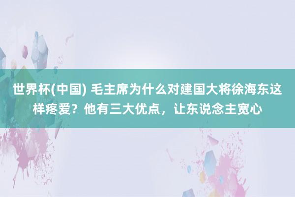 世界杯(中国) 毛主席为什么对建国大将徐海东这样疼爱?他有三大优点,让东说念主宽心