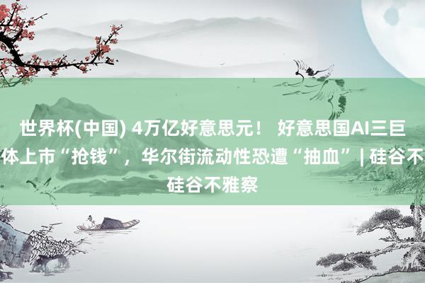 世界杯(中国) 4万亿好意思元! 好意思国AI三巨头集体上市“抢钱”,华尔街流动性恐遭“抽血” | 硅谷不雅察