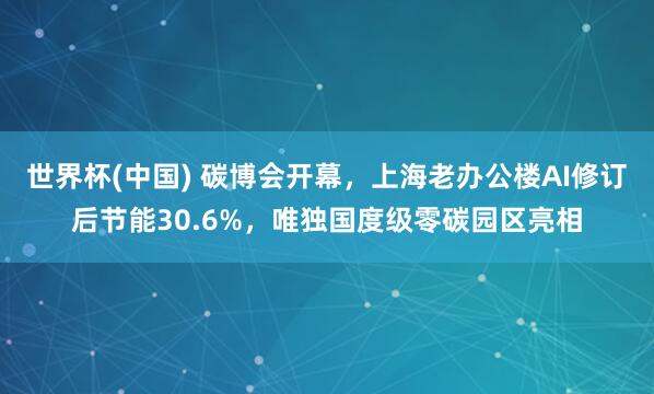世界杯(中国) 碳博会开幕,上海老办公楼AI修订后节能30.6%,唯独国度级零碳园区亮相
