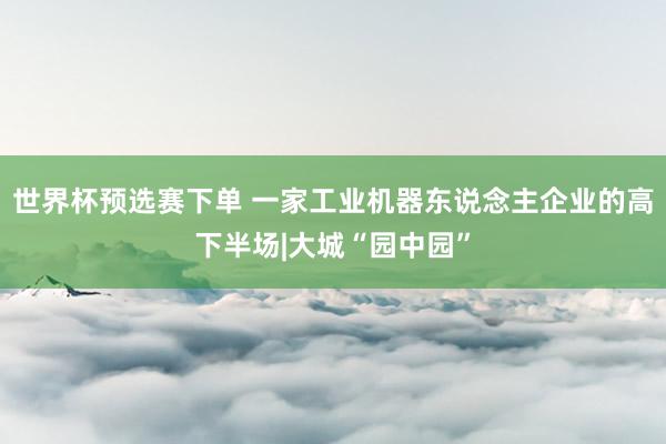 世界杯预选赛下单 一家工业机器东说念主企业的高下半场|大城“园中园”