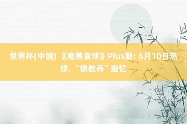 世界杯(中国) 《魔兽寰球》Plus服: 6月10日热修， “锁教养”追忆