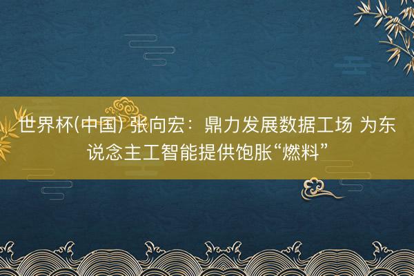 世界杯(中国) 张向宏:鼎力发展数据工场 为东说念主工智能提供饱胀“燃料”