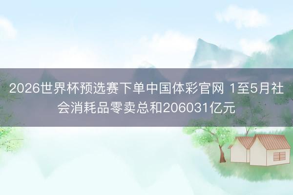 2026世界杯预选赛下单中国体彩官网 1至5月社会消耗品零卖总和206031亿元